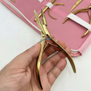 Hair <b>Extension</b> Micro <b>Beads</b> Link and Removal Plier Gold Plasma Stainless Steel Hair <b>Extension</b> Tools Kit with Pink Case and LOGO - Product Image 6
