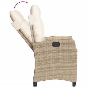 Set da pranzo da 7 pezzi in Poly Rattan Beige con cuscini Set da giardino - Product Image 5