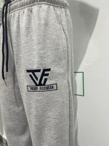 Trendy Men’s Gray Sweatpants <b>Elastic</b> <b>Waist</b> Drawstring Printed Joggers Casual Streetwear Cotton <b>Trouser</b> - Product Image 3