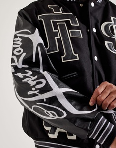 High Quality <b>Men</b> Varsity <b>Jacket</b> Custom <b>Leather</b> Embroidery Patches Baseball Letterman <b>Jacket</b> With Real <b>Leather</b> Sleeve <b>Jacket</b> - Product Image 5