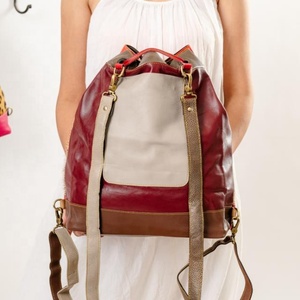 LW Genuine Cow Hide Leather Women's <b>Backpack</b> Bohemian Rock Style Insulated Portable Laptop Bag PVC Water Resistant Shoulder - Product Image 4