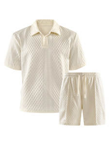 Conjunto de Camiseta y Pantalones Cortos para Hombre, Ropa Casual de Dos Piezas, Tejido Suave, Corte Holgado - Product Image 3