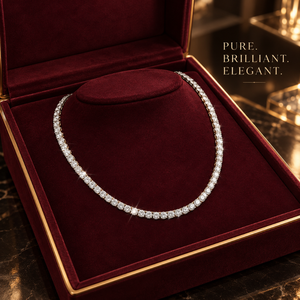 Collar de tenis con diamantes cultivados en laboratorio de primera calidad |   Diamante VVS de 16 Pulgadas y Corte Redondo de 3.5mm, Oro de 14K, Joyería Fina, Proveedor Mayorista, Colección - Product Image 3