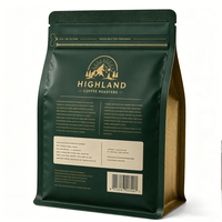Sacs d'emballage pour café personnalisés avec logo, résistants à l'humidité, en aluminium, avec valve et fermeture à glissière, sacs pour grains de café, 1 kg