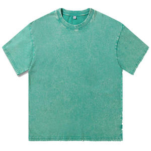 Camiseta de Hombre con Efecto Desgastado, Estilo Vintage, Algodón Lavado, Manga Corta, Cuello Redondo, Estilo Casual Urbano - Product Image 4
