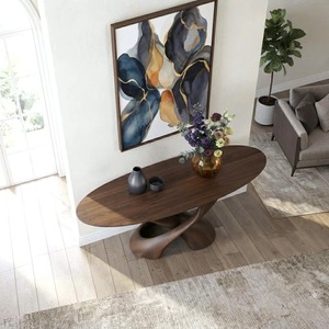 Modern Solid Wood <b>Console</b> <b>Table</b>| Entryway wooden furniture With Pedestal Base Handmade Entryway Furniture <b>For</b> Living Room - Product Image 3