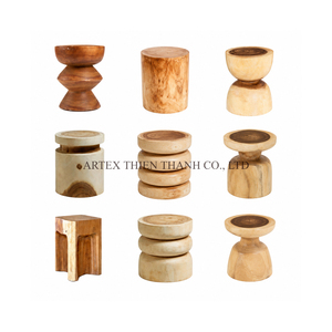 Manufacturer Supply Solid Wood <b>Stool</b> Handmade Natural Wooden Side <b>Table</b> Rustic Home Furniture Wholesale Factory OEM ODM - Product Image 4