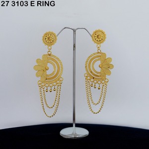 Conjunto de joyería india de diseñador chapado en oro elegante, nuevos diseños artificiales para mujer, pendiente antiguo indio chapado en oro a la moda - Product Image 1