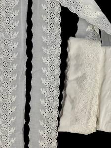 P.C. JAIN TEXTILE PRIVATE LIMITED Tissu en dentelle 100 % coton respirant et à séchage rapide, bordure en dentelle ajourée festonnée - Product Image 2