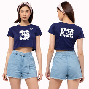 T-shirt personnalisé en gros pour femmes, coupe courte, coupe du monde de football 2026, t-shirt de supporter à manches courtes et col rond - Product Image 2