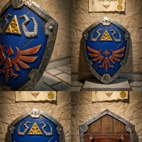 Bouclier Hylian médiéval fait main, réplique de la Légende de Zelda, bouclier en métal antique pour cosplay, prêt pour la bataille, armure de chevalier, décoration murale