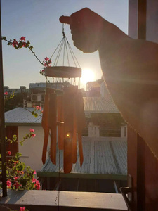 Bamboo Wind <b>Chime</b> Wooden <b>Ring</b> Top Feng Shui Decor Handmade Vietnam Natural Bamboo Wind <b>Chime</b> Melodious Sound Outdoor Hanging - Product Image 5