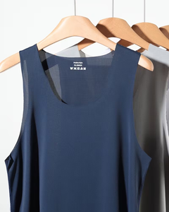 Customized Brand Men's Yellow Sleeveless Tank Top O-Neck Solid Color Casual Breathable Quick Dry Knitted Polyester/Cotton 120g - Product Image 3