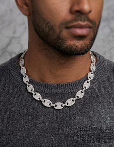 Cadena de eslabones ovalados con incrustaciones para hombre, Plata de ley 925, Oro 10K 14K, Collar estilo diamante Hip Hop, Cadena de rapero, Joyería de lujo llamativa - Product Image 4