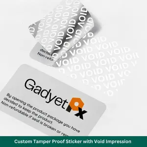 Étiquettes de sécurité anti-effraction personnalisées VOID, étiquettes d'emballage de garantie anti-effraction - Product Image 1