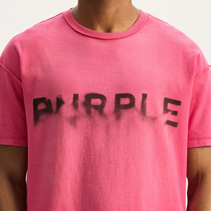 Nouveau T-shirt de marque violet 2026, coupe ajustée, col rond, manches courtes, style uni de luxe, collection Haze Tee - Product Image 5