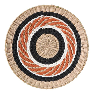 Handcrafted Woven Wall Basket Decor Round Rattan Wall <b>Hanging</b> Art for Living Room Bedroom & Farmhouse Style Home Decoration - Product Image 1