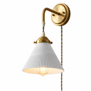 Lámpara de Pared Moderna de Cerámica con Brazo Oscilante, Pantalla de Vidrio Ajustable, Aplique LED de Diseño Escandinavo, Regulable 2700K, Lujo para Interiores - Product Image 1