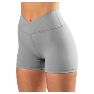 Shorts de sport pour femmes, yoga, course à pied, mi-longs, unis, élastiques, fins, amples, décontractés, grande taille, jambes larges, haute qualité, Pakistan - Product Image 1