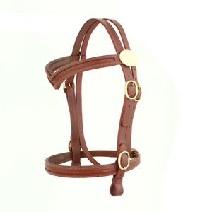 <b>Empty</b> Channel Western Show Leather Headcollar Bridle Genuine Leather Horse Headstall Custom Logo OEM Wholesale Supplier - Product Image 1