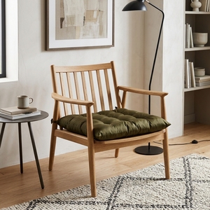 Coussins de chaise tuftés faits à la main avec liens, coussinets de siège carrés pour chaise de salle à manger, oreillers décoratifs pour la maison, textiles de maison verts, vente en gros - Product Image 6