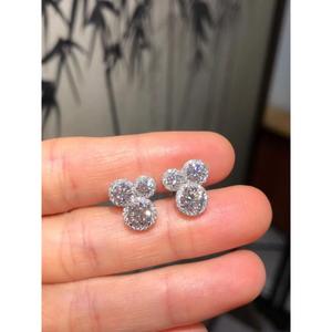 Pendientes de Diamantes Cultivados en Laboratorio, Corte Brillante, 2.23ct, Oro Blanco de 14k, Joyería Fina Elegante para Mujer - Product Image 1