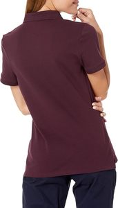 Polo de punto de manga corta de color liso para mujer, top deportivo informal, color morado - Product Image 2