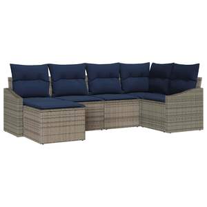 Poly Rattan Garden <b>Sofa</b> <b>Set</b> With Cushions Grey Outdoor Furniture Contemporary Design - Product Image 2
