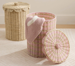Cute Handmade Kids Rattan Basket Eco Friendly <b>Wicker</b> Storage Basket for Toys Gifts Nursery From Vietnam - Product Image 3