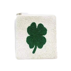 Festive Hand Beaded Coin Purse Christmas Gift Idea Beaded <b>Mini</b> <b>Pouch</b> Holiday Beaded Bag Custom Designs Bulk Order - Product Image 1