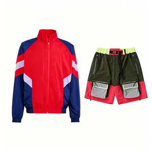 Plus Size Men's Vintage <b>Retro</b> Soccer Windbreaker Jacket Football Jacket and Shorts Adults Plus Size Sport Joggers <b>Tracksuits</b> - Product Image 2