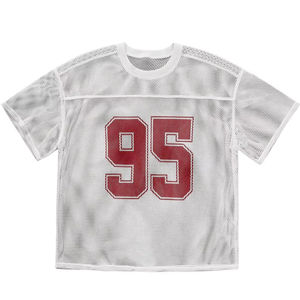T-shirt de sport pour homme en maille à col rond et manches courtes avec impression de numéro de football – Fournisseur en gros - Product Image 1