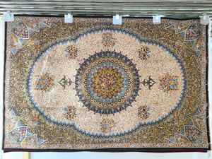 Tapis persan en soie fait main de qualité supérieure, tapis design moderne noué à la main, revêtement de sol de luxe pour salon, lavable et antidérapant - Product Image 2