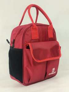 Red Insulated Polyester Lunch <b>Bag</b> with Zipper Closure Multi-Pocket Design for School <b>Picnic</b> & Travel Food Storage - Product Image 2