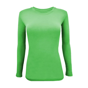 Camisetas Personalizadas de Cuello Redondo para Mujer con Mangas Largas Hechas de Tela Elástica Súper Suave. Camiseta Transpirable de Secado Rápido - Product Image 1