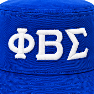 Sombrero de Pescador Bordado en Azul Real y Blanco con Letras Griegas de Phi Beta Sigma, Sombrero de Sol de Algodón de Ala Ancha para Hombre, Informal, para Verano y Actividades al Aire Libre - Product Image 6