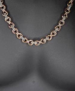 Collar de cadena con eslabones infinitos de moissanita con corte baguette y redondo, estilo hip hop de lujo, en plata 925, a precio mayorista. - Product Image 4