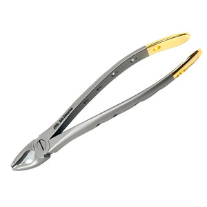 Pinzas Dentales Manuales de Acero Inoxidable con Mango Dorado de Calidad Premium para la Región Anterior Superior, Certificadas por la CE, con Dientes Serrados para Extracción - Product Image 2