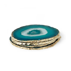 Posavasos de ágata de ónix verde de alta calidad en oferta, posavasos redondos de piedra de cristal para bebidas de mesa con soporte para café para el hogar - Product Image 4