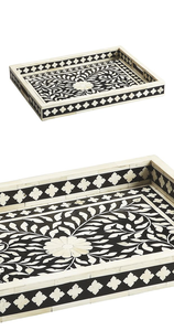 High Quality Handcrafted Natural Bone Inlay Rectangular Serving Tray Latest Home Design - Product Image 6