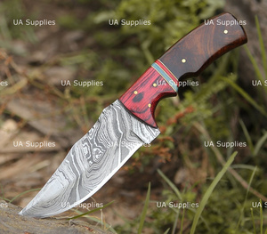 มีดสกินเนอร์เหล็กดามัสกัสคุณภาพสูง ด้ามจับไม้ ขนาด 8 นิ้ว สำหรับกิจกรรมกลางแจ้ง งานอุตสาหกรรม ยี่ห้อ UA Supplies รุ่น OEM 1 - Product Image 2