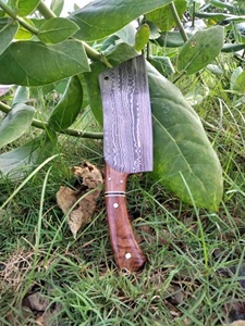 Couteau à découper en acier Damas, 5 pouces, manche en bois, couteau de chef, couteau à viande, couteau à légumes, couteau utilitaire de cuisine - Product Image 1