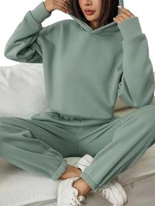 Nuevo Conjunto Deportivo de Invierno para Mujer, 100% Algodón Felpa, Ropa Deportiva Urbana con Personalización Completa - Product Image 5