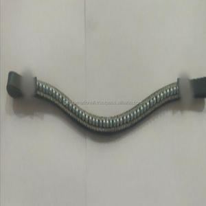 Bande de sourcils de designer faite à la main en cuir véritable de haute qualité avec de belles perles et des cristaux bande de sourcils bling pour bride - Product Image 5