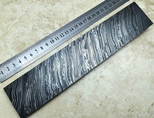 Barra de Acero de Damasco Forjada a Mano, 25x5cm, Hoja Recta de 0.5mm de Grosor para Fabricación de Cuchillos, Forja Personalizada - Product Image 5