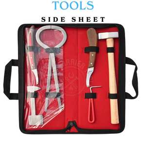 Kit d'outils de fermeur de chevaux avec marteau de fermeur, couteau à abcess, pince à sabots, testeur de douleur des sabots, couteau courbé et cure-sabot - Product Image 3