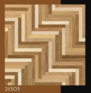 Carreaux de céramique brillants de 400x400 mm, série aspect bois, motif chevrons, carreaux de sol 400x400 mm, carreaux de sol en céramique brillante numérique - Product Image 2