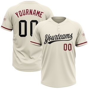 Wholesale Direct Industry Best Selling Custom Navy Vintage USA Flag-City Two-<b>Button</b> Unisex Softball Jersey - Product Image 3