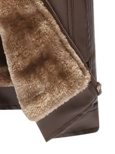 Custom Design Premium <b>Leather</b> Fur Bomber <b>Jacket</b> with Soft Sherpa Lining OEM Export Quality Manufacturing - Product Image 5