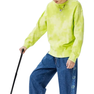 Sudadera Unisex Extra Grande con Cuello Redondo y Estampado Tie-Dye, Tejida, Informal, para Verano - Product Image 5